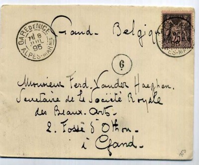 France 1886 Cover Trouville S Mer - Calvados to Gand Belgium D.586 foto