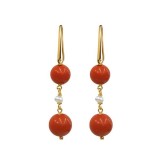 Cumpara ieftin Cercei Zena din coral de bambus și perle