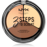 NYX Professional Makeup 3 Steps To Sculpt Patela pentru conturul fetei culoare 02 Light 15 g
