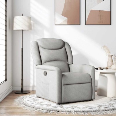 vidaXL Scaun extensibil din stofă gri nor foto