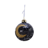 Cumpara ieftin Set 3 globuri - Glitter Stars Moon - Black | Kaemingk