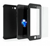Husa protectie pentru iPhone 8 Negru Fullbody fata-spate cu folie de protectie gratis