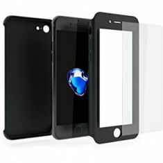 Husa protectie pentru iPhone 8 Negru Fullbody fata-spate cu folie de protectie gratis