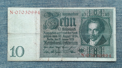 10 ReichsMark 1929 Germania / mark marci seria 07030994 foto