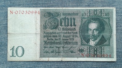 10 ReichsMark 1929 Germania / mark marci seria 07030994 foto