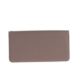 Portofel elegant taupe cu buzunar exterior