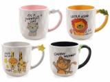 Cumpara ieftin Set 4 cani ceramica 9.5x9.5 cm, 480 ml