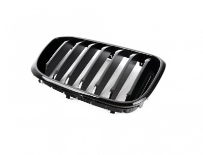 Grila radiator Bmw X3 (G01), 06.2017-07.2021, X4 (G02), 03.2018-, model: pachet,M, montare fata, dreapta, Negru lucios, RapidAuto foto
