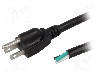 Cablu alimentare AC, 3.5m, 3 fire, culoare negru, cabluri, NEMA 5-15 (B) mufa, LIAN DUNG - foto