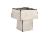 Cumpara ieftin Vaza flori piatra alba maro Nikos 23,5x23,5x24,5h