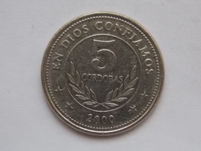 5 CORDOBAS 2000 NICARAGUA foto