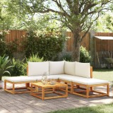 VidaXL Set canapele de grădină cu 6 piese, lemn de salc&acirc;m și fr&acirc;nghie 3278846