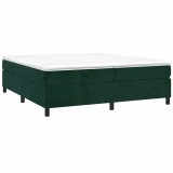 Cumpara ieftin Pat box spring cu saltea, verde inchis, 200x200 cm, catifea