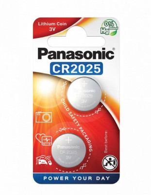 Baterie Panasonic CR2025 3V litiu CR-2025L/2BP set 2 buc. foto