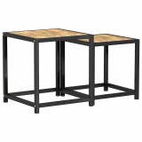 Cumpara ieftin Mese de ceai, 2 buc., negru si galben, MDF