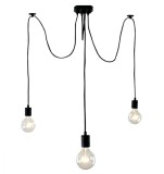Plafoniera Suspendata 3 LED E27, 1.5m, Neagra - Stil Modern, Design Paianjen