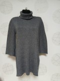 Rochie pulover neagră cu guler &icirc;nalt culoare Gri