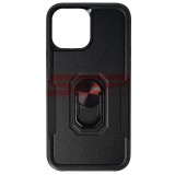 Husa iPhone 13 Pro Max, Shockproof, Ring Stand, TPU+PC, Neagra