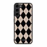 Husa Samsung Galaxy S23 - Skino Argyle, textura romburi, negru bej