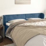 Gossi tablie pat cu aripioare albastru inchis 163x23x78/88 cm catifea