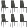 VidaXL Scaune de sufragerie, 6 buc., gri, piele ecologică 275434