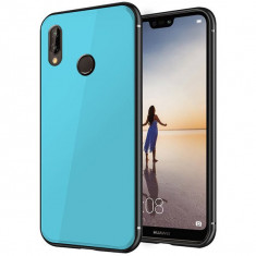 Husa silicon spate sticla Samsung A7 (2018) - albastru foto