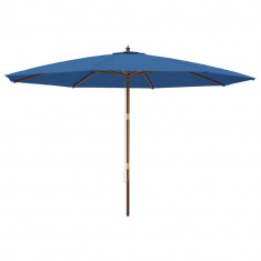 Umbrela de soare de gradina stalp din lemn, albastru 400x273 cm GartenMobel Dekor foto