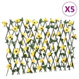 Cumpara ieftin Spalier iedera artificiala extensibil, 5 buc. galben, 180x60 cm