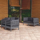 Gossi set mobilier de gradina cu perne, 6 piese, lemn masiv de pin