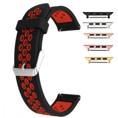 Curea silicon, compatibila Apple Watch 9|8|7|6|5|4|3|2|1 Series, 41mm|40mm|38mm, Black Ruby