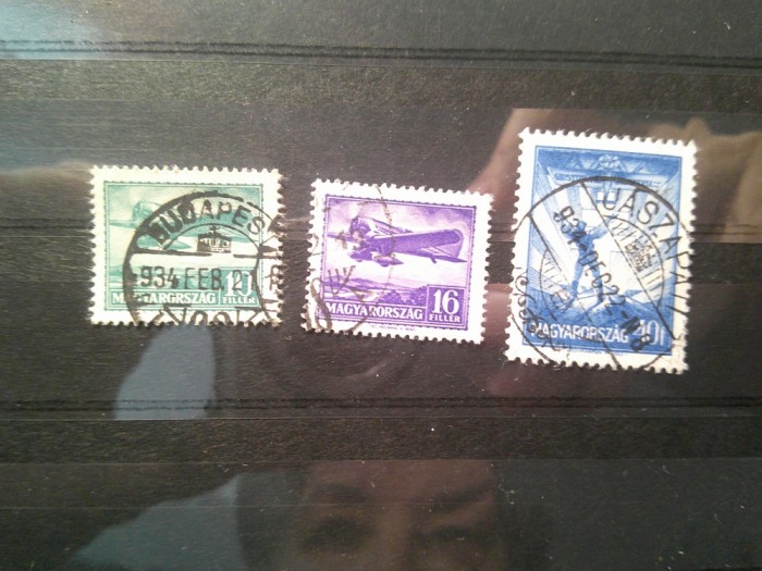 Serie mica Ungaria 1933 Aviatie , 3 valori stampilate