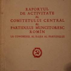 RAPORTUL DE ACTIVITATE AL COMITETULUI CENTRAL AL PARTIDULUI MUNCITORESC ROMAN