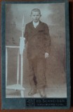 Fotografie tip CDV, baiat, perioada interbelica