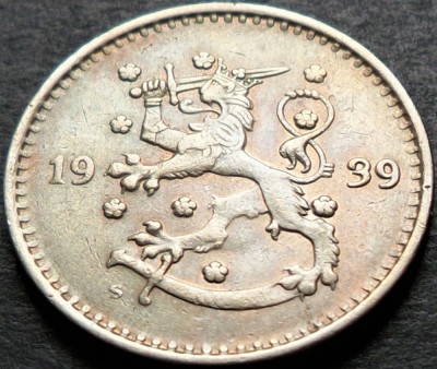 Moneda istorica 1 MARKKA - FINLANDA, anul 1939 *cod 4234 A foto