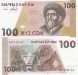 KYRGYZSTAN █ bancnota █ 100 Som █ 1994 █ P-12 █ UNC █ necirculata