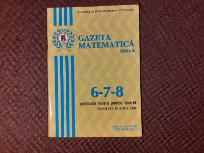 GAZETA MATEMATICA NR 6-7-8/2015 foto
