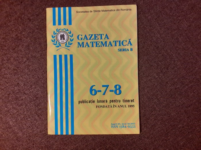 GAZETA MATEMATICA NR 6-7-8/2015