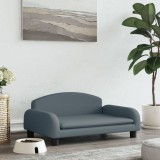 VidaXL Pat de c&acirc;ini, gri &icirc;nchis, 70x45x30 cm, material textil