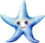Cumpara ieftin Sticker decorativ, Stea de Mare, Albastru, 63 cm, 8364ST-8, Oem