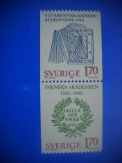 HOPCT TIMBRE SUEDIA MNH 979 ACADEMIA SUEDEZA -2 VALORI 1986-NESTAMPILAT