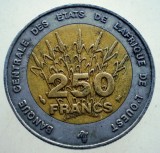 7.931 AFRICA DE VEST WEST AFRICAN STATES 250 FRANCS FRANCI 1996 BIMETAL
