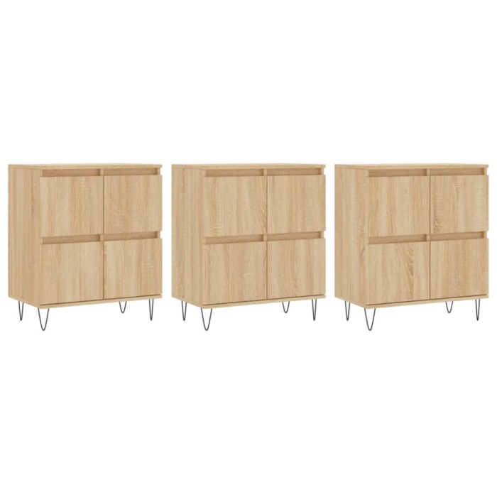 Servante, 3 piese, stejar sonoma, lemn prelucrat
