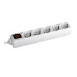 PRELUNGITOR Bachmann, Schuko x 5, conectare prin Schuko (T), cablu 5 m, protectie copii, alb, &quot;3812575&quot; (timbru verde 0.18 lei)
