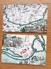 F675-Raritati:2 Carti postale harti vechi WALACHIA medievale anul 1900 Timisoara