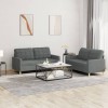 VidaXL Set de canapele cu perne, 2 piese, gri &icirc;nchis, textil 3201275