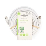 Cablu antena si satelit F tata - F tata 10m dublu ecranat alb Nedis CSGL41000WT100
