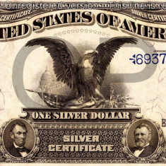 1 dolar 1899 Reproducere Bancnota USD , Dimensiune reala 1:1