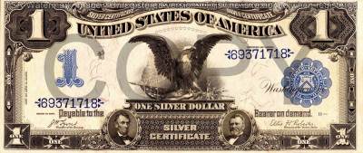 1 dolar 1899 Reproducere Bancnota USD , Dimensiune reala 1:1 foto