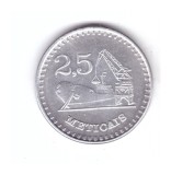 Moneda Mozambic 2.5 meticais 1980, stare foarte buna, curata, Africa, Aluminiu