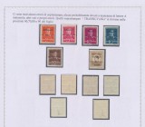 1944 ROMANIA Emisiunea locala Tg. Mures 6 erori MNH cu atest, avand 3 de A mic in TRANSILVANIA incluz&acirc;nd timbrul rar de 2 Lei fiscal-postal